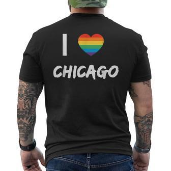 I Love Chicago Gay Pride Lbgt Mens Back Print T-shirt | Mazezy