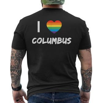 I Love Columbus Gay Pride Lbgt Mens Back Print T-shirt | Mazezy