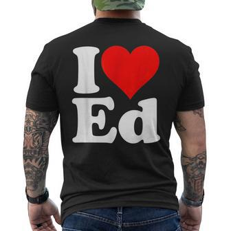I Love Heart Ed Name Mens Back Print T-shirt - Monsterry