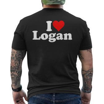 I Love Heart Logan Mens Back Print T-shirt | Mazezy