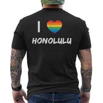 I Love Honolulu Gay Pride Lbgt Mens Back Print T-shirt | Mazezy