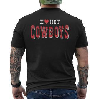 I Love Hot Cowboys Funny Western Rodeo Cowgirl Mens Back Print T-shirt - Seseable