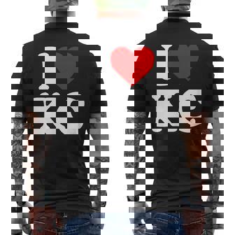 I Love Kansas City Kc - Heart Mens Back Print T-shirt | Mazezy
