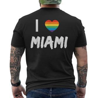 I Love Miami Gay Pride Lbgt Mens Back Print T-shirt | Mazezy