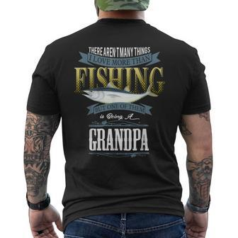 I Love More Than Fishing Being A Grandpa Fishing Mens Back Print T-shirt - Thegiftio UK