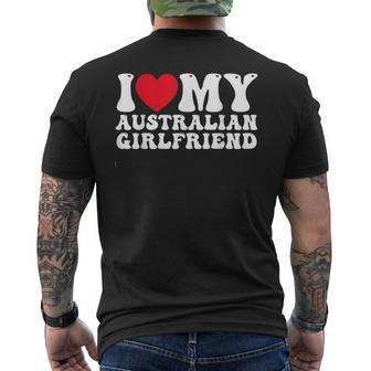 I Love My Australian Girlfriend I Heart My Australian Gf Mens Back Print T-shirt | Mazezy