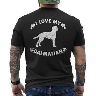 I Love My Dalmatian Cute Dalmatian Gift Dog Lover Mens Back Print T-shirt - Thegiftio UK