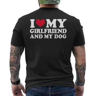 I Love My Girlfriend And My Dog Mens Back Print T-shirt | Mazezy