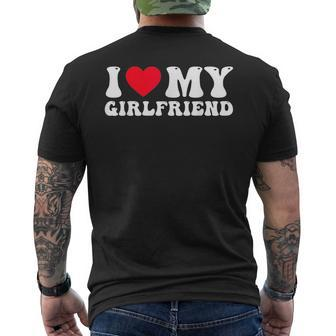 I Love My Girlfriend - I Heart My Girlfriend Groovy Couples Mens Back Print T-shirt | Mazezy