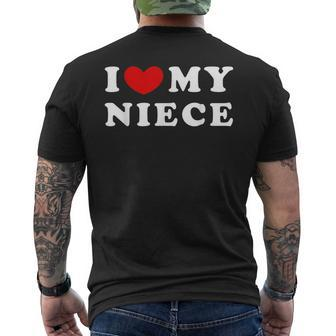 I Love My Niece I Heart My Niece Mens Back Print T-shirt - Seseable