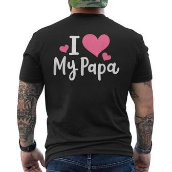 I Love My Papa Awesome Heart Dad Fathers Day Cool Kids Mens Back Print T-shirt - Seseable