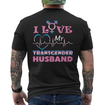 I Love My Transgender Husband Lgbt Pride Mens Back Print T-shirt | Mazezy