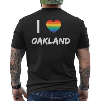 I Love Oakland Gay Pride Lbgt Mens Back Print T-shirt | Mazezy
