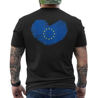 I Love The Eu | European Union Pride | Eu Flag Mens Back Print T-shirt | Mazezy