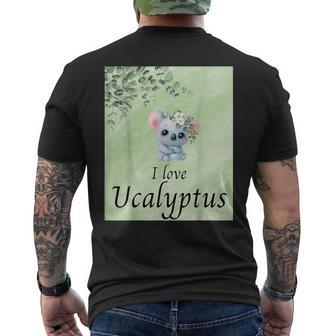 I Love Ucalyptus Koala Apparel Mens Back Print T-shirt | Mazezy