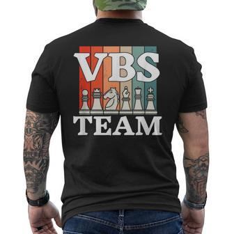 I Love Vbs 2023 Chess Game Vacation Bible School Knight Mens Back Print T-shirt - Seseable