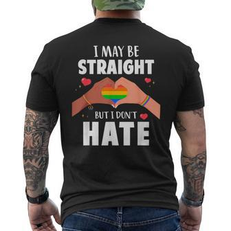 I May Be Straight But I Dont Hate Gay Pride Lgbt Mens Back Print T-shirt | Mazezy UK