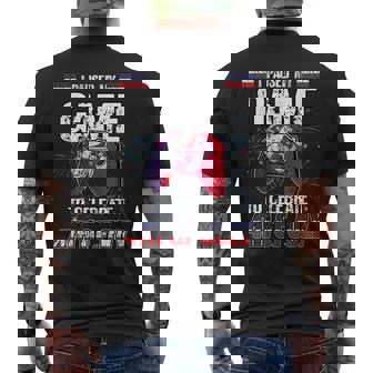 I Paused My Game To Celebrate 4Th Of July Funny Video Gaming Mens Back Print T-shirt | Mazezy