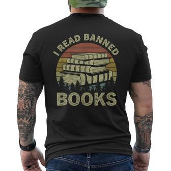 I Read Banned Books Lovers Vintage Funny Book Readers Mens Back Print T-shirt - Seseable