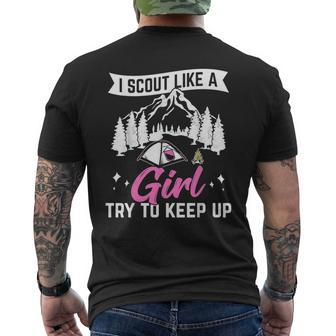 I Scout Like A Girl Try To Keep Up Scouting Scout Funny Gift Mens Back Print T-shirt | Mazezy