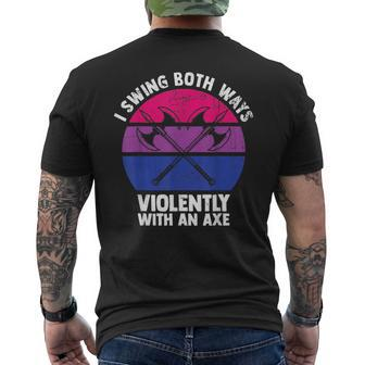 I Swing Both Ways With An Axe Bisexual Lgbt Pride Retro Mens Back Print T-shirt | Mazezy DE