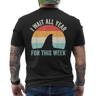I Wait All Year For This Week - Funny Marine Shark Lover Mens Back Print T-shirt - Monsterry