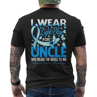 I Wear Light Blue For My Uncle Prostate Cancer Awareness Mens Back Print T-shirt | Mazezy