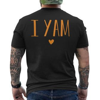 I Yam Thanksgiving Pregnancy Announcement Pregnant Mens Back Print T-shirt | Mazezy