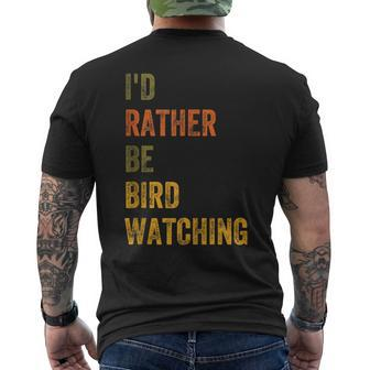 Id Rather Be Birdwatching Birdwatching Gifts Mens Back Print T-shirt | Mazezy