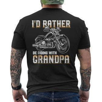 Id Rather Be Riding With Grandpa Biker Men's Back Print T-shirt | Mazezy