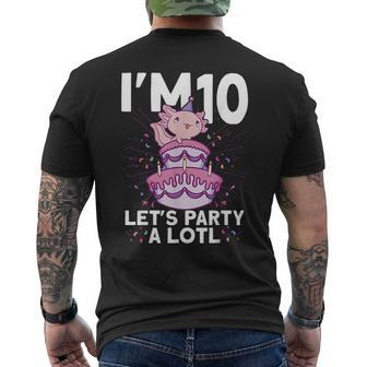 Im 10 Bday Axolotl Party Cute 10Th Birthday Kids Axolotl Mens Back Print T-shirt - Seseable