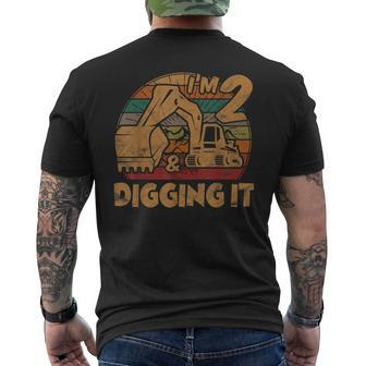 Im 2 Year Old Gift 2Nd Birthday Boy Excavator Construction Mens Back Print T-shirt - Thegiftio UK