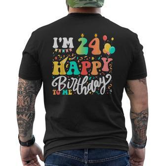 I'm 24 Years Old Happy Birthday To Me 24Th Birthday Colorful Men's T-shirt Back Print | Mazezy