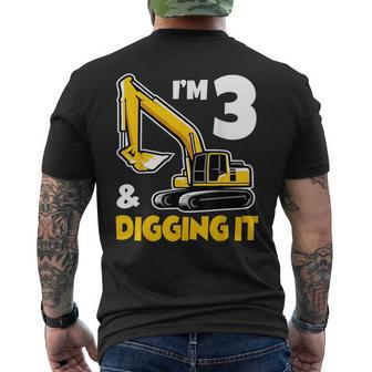 Im 3 Year Old Gift Excavator Construction 3Rd Birthday Boy Mens Back Print T-shirt - Monsterry AU