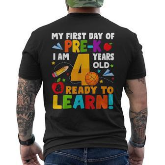 Im 4 Ready To Learn My First Day Of School Pre-K Toddlers Mens Back Print T-shirt - Monsterry AU