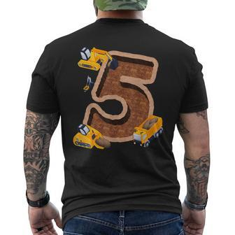 Im 5 And Digging It Dirty 5Th -Y Excavator 5Th Birthday Boy Mens Back Print T-shirt | Mazezy