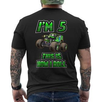 Im 5 This Is How I Roll 5 Years Old 5Th Birthday Mens Back Print T-shirt - Seseable