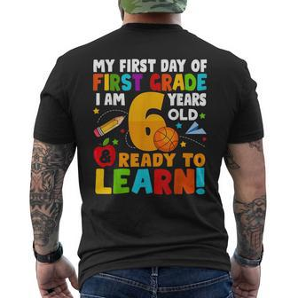 Im 6 Ready To Learn My Back To School First 1St Grade Kids Mens Back Print T-shirt - Seseable