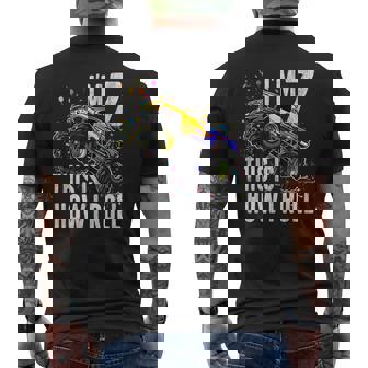 I'm 7 This Is How I Roll Monster Truck 7Th Birthday Boys Men's T-shirt Back Print - Monsterry
