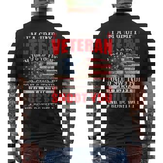 Im A Dad Grandpa And A Veteran Nothing Scares Me Father Day 85 Mens Back Print T-shirt - Monsterry