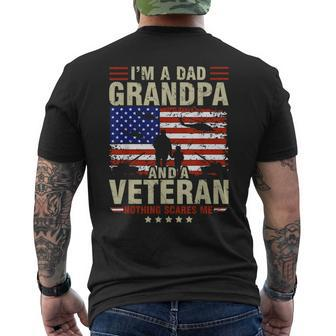 Im A Dad Grandpa And Veteran Fathers Day Papa Grandpa Gifts Veteran Funny Gifts Mens Back Print T-shirt | Mazezy