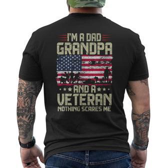 Im A Dad Grandpa And Veteran Fathers Day Papa Grandpa Mens Back Print T-shirt - Thegiftio