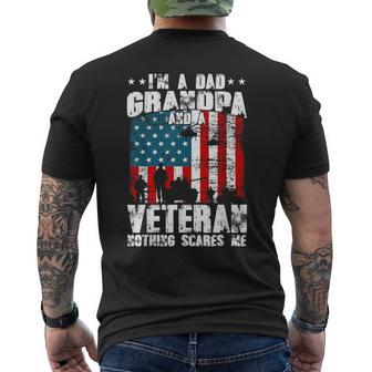 Im A Dad Grandpa And Veteran Fathers Day Papa Grandpa Veteran Funny Gifts Mens Back Print T-shirt | Mazezy