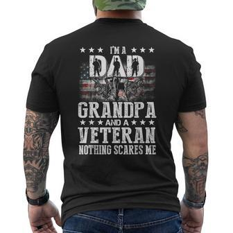 Im A Dad Grandpa Veteran Funny Grandpa Fathers Day Mens Back Print T-shirt - Seseable