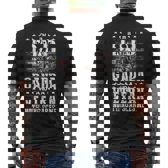 Im A Dad Grandpa Veteran Funny Grandpa Fathers Day Mens Back Print T-shirt - Seseable