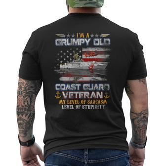 Im A Grumpy Old Coast Guard Veteran Flag Vintage Patriotic 186 Mens Back Print T-shirt - Monsterry