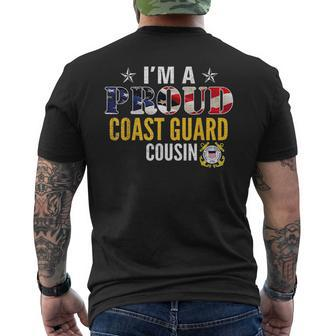 Im A Proud Coast Guard Cousin American Flag Gift Veteran Veteran Funny Gifts Mens Back Print T-shirt | Mazezy