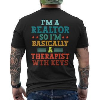 Im A Realtor So Im A Therapist With Keys Real Estate Agent Mens Back Print T-shirt - Seseable