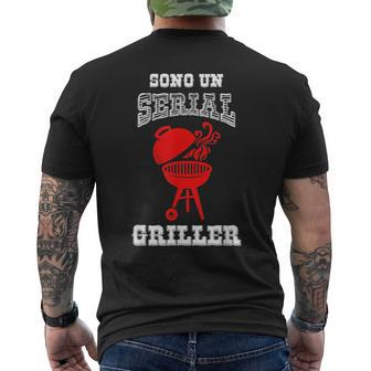 Im A Serial Griller Grilling Barbecue Italian Words Mens Back Print T-shirt | Mazezy
