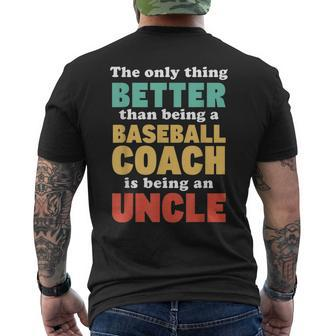 Im An Uncle And A Baseball Coach Baseball Lover For Men Mens Back Print T-shirt | Mazezy